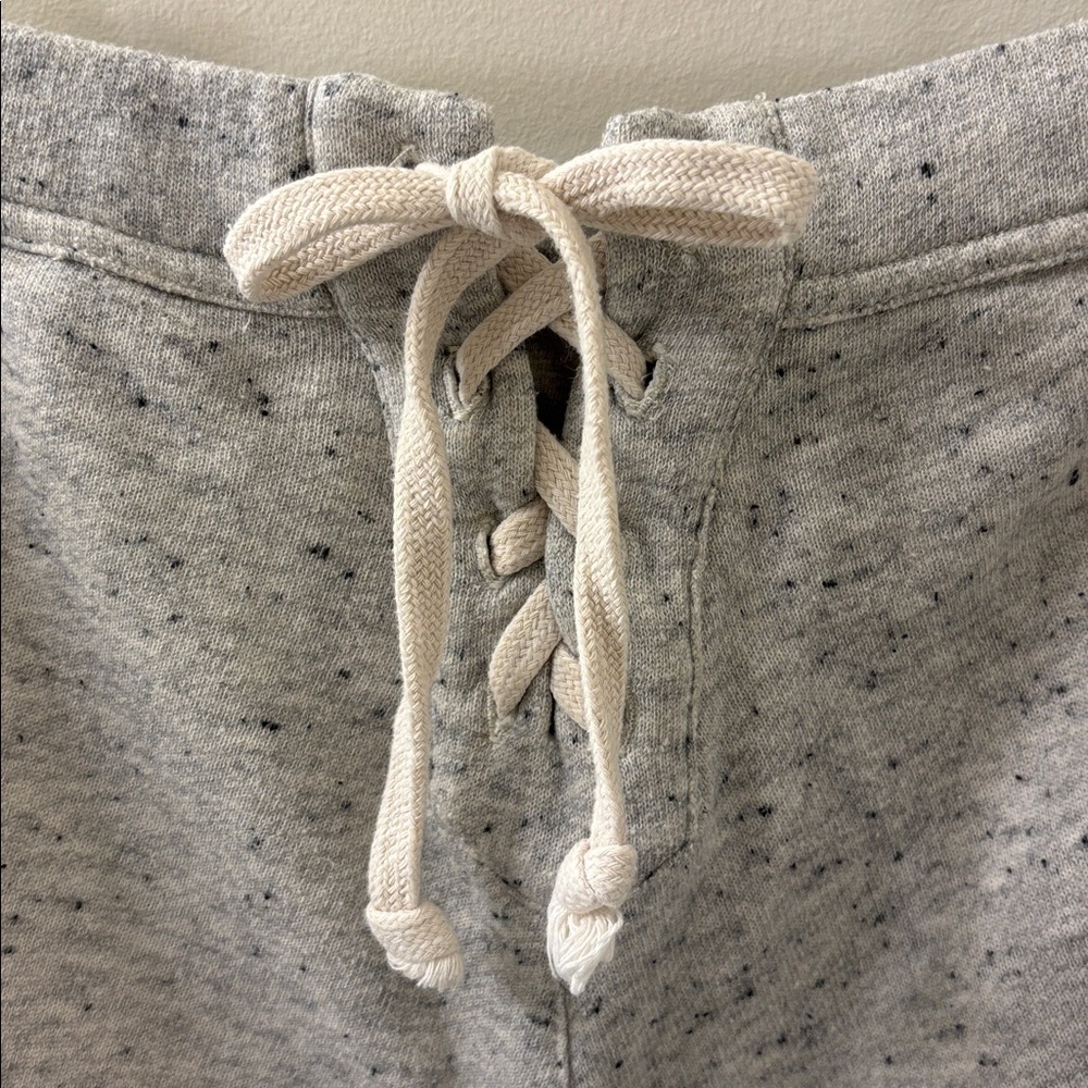 Y2K ROOTS Salt & Pepper joggers, with lace-up in the back, Sz M.  EUC.